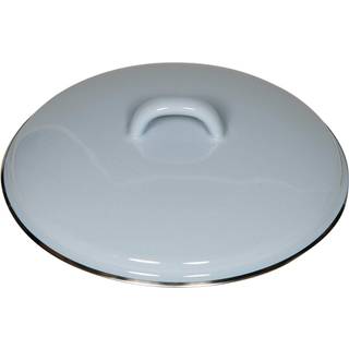 Riess Deckel Emaille Pastell Blau mit Chromrand 18cm