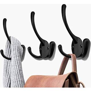 Hadwer v?gmonterede frakke kroge 5 pakke tunge sorte hardware robe kroge dekorative til enkelt h?ngende frakker h?ndkl?de kabine klassev?relse k?