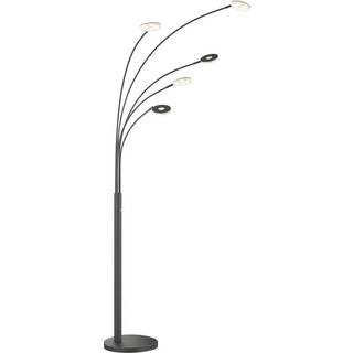 LED-gulvlampe Dent, sort, 185 cm, metal, CCT, 3 lyskilder.