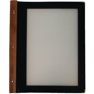 Securit WOOD menuomslag med ryg i teaktræ A4 sort