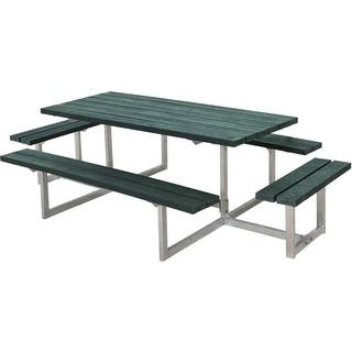PLUS Basic bord/bænkesæt med 2 påbygninger, ReTex, grøn, 260 cm