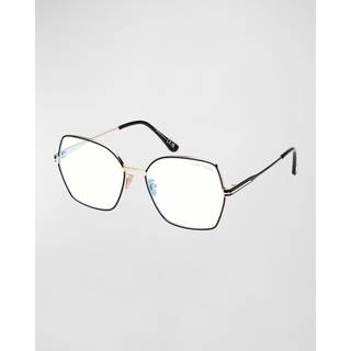 Tom Ford FT5876-B Blue-Light Block 032 56 Briller Kvinder Guld - Pale Gold Black - 56mm