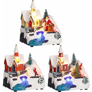 Julepynt Kirke 11,5 x 9,5 x 14 cm Scene