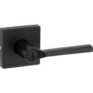 Kwikset Lissabon Entry Door Handle med l?s og n?gle Sikker n?glet reversibel greb udvendig d?rl?s til hovedindgang og sovev?relser Matte sort plu