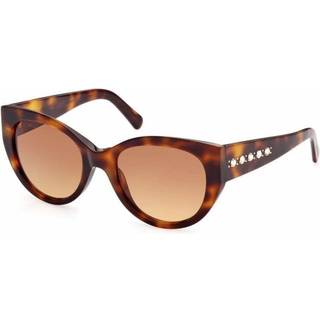Swarovski Kvinde SK0372 52F Outlet solbriller Acetat Havana Brun Cat Eye Normal Skygge