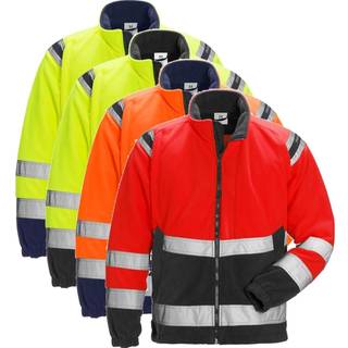 Fristads 4041 FE Fleecejakke Høj synlighed gul/marineblå XL