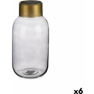 Vase Gift Decor Grå Gylden Glas 11,5 x 24 x 11,5 cm (6 enheder)