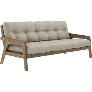 Grab Sovesofa Fra Karup Design i Massiv FSC Fyrretræ | Japandi - Carob Brown - 914 Linen