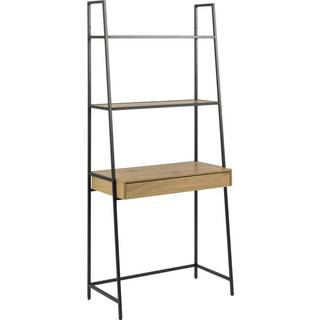 Sea reol skrivebord, 2 hylder, 1 skuffe natur, sort.