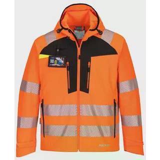 DX4 hi-vis softshell - Orange/Sort (Størrelse: XXL)