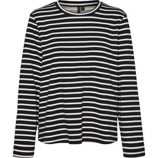 VMMATHILDE LS T-SHIRT D1 - Black White Stripes - S