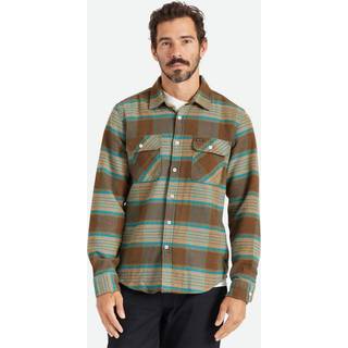 Brixton Bowery Langærmet Flannel Skjorte Brun - S