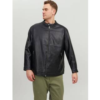 Plus Size Bikerjakke I Læderlook