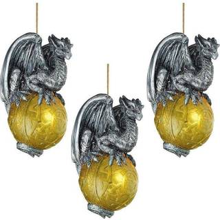 Design Toscano Protector of the Gothic Portal Celtic Dragon 2010 Holiday Ornament: Sæt af tre