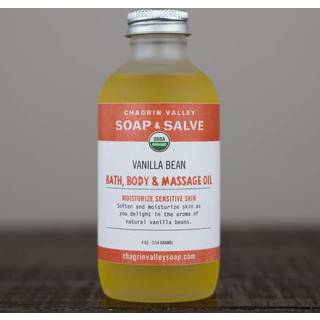 Vanilla Bean bad, krop og massageolie: parfumefri, sart hud, reparerer celleskader