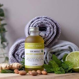 Juniper Mint bad, krop og massageolie: beroliger ømme muskler/led
