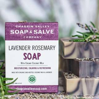 Lavendel Rosmarin beroligende økologisk sæbe: krop/ansigt/hudproblemer/alle hudtyper/akne 160g Stor 160 g.