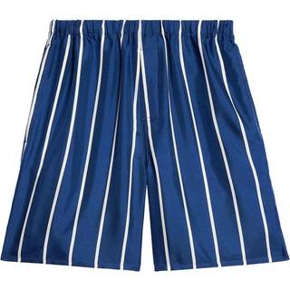Ami Paris Striped high-rise silk shorts - blue - XS