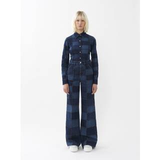 ChloÃ© Patchwork high-rise flared jeans - blue - XXS