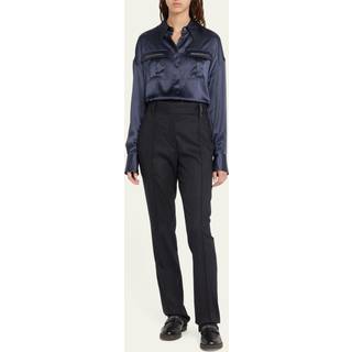 Brunello Cucinelli Embellished satin shirt - blue - M