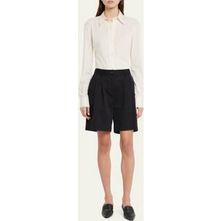 Toteme Mid-rise twill Bermuda shorts - black - XL