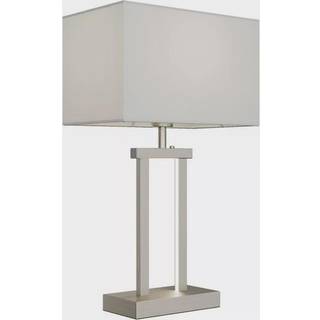 Lindby bordlampe Sigurd, hvid, stof, højde 54 cm, E27