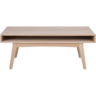 Marte Sofabord med Hylde - Hvidolieret eg - 130 x 70 cm