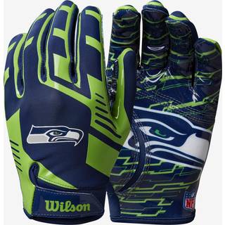 Wilson NFL Stretch Fit Football Gloves - Seattle -Youth (WTF9327SE)