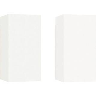 tv-borde 2 stk. 30,5x30x60 cm konstrueret træ hvid