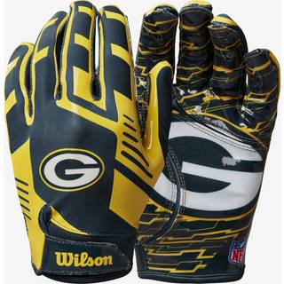 Wilson NFL Stretch Fit Football Gloves - Adult Green Bay Packers