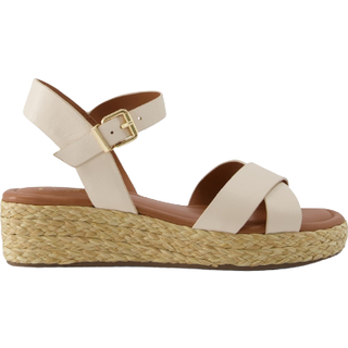 Dune London Dune London White Wide Fit Linnie Cross-Strap Flatform Sandals