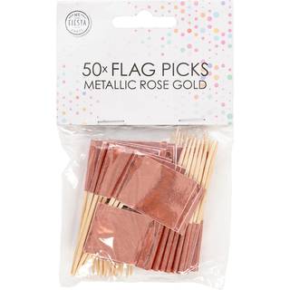 Flag Sticks Roseguld - 50 Stk. - 6,5 cm