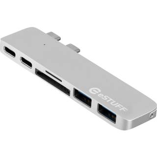 eSTUFF USB-C Slot-in Hub PRO Silver