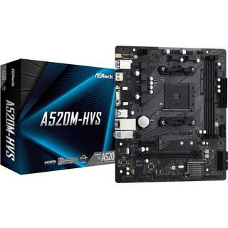 ASRock A520M-HVS Bundkort - AMD A520 - AMD AM4 socket - DDR4 RAM - Micro-ATX