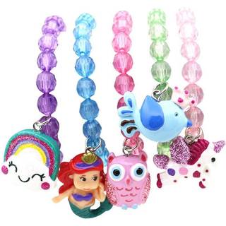 Wingchold 5pc Mermaid Armb?nd Unicorn Armb?nd Lille pige Animal armb?nd Teenagere Kids Owl Pendant Beaded Armb?nd Girl Part