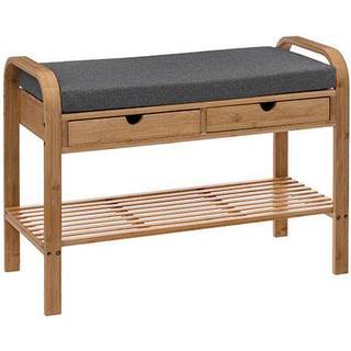 Skoreol i bambus med hynde - Natur - 73,8cm x 33,6cm x 55,2cm - Adeline