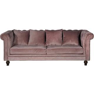 Velvet sofa 3 personers velour pink.