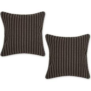 Chokoladebrun Dobby Stripes Genanvendt bomuldspudebetræk 18x18 sæt/2