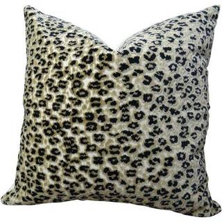 Plutus Brands Plutus Cheeta Handmade Throw Pillow 12 """" X 25 """" Taupe/Black