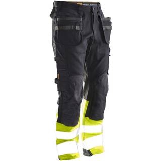 Jobman 2134 Håndværkerbukser Core Stretch Hi-Vis Black / Yellow C156
