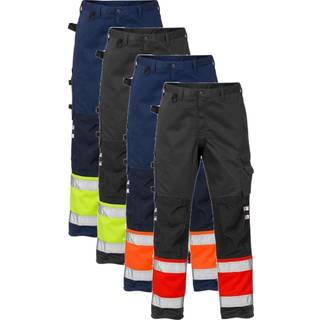 Fristads 100979 Hi Vis bukser kl.1 2032 / Arbejdsbukser Hi-Vis gul/Marine D96