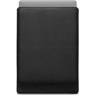 MacBook Pro 16" M4 / M3 / M2 / M1 (2024 - 2021) Woolnut Sleeve - 27.5 x 37.5 cm - Ægte Læder - Sort