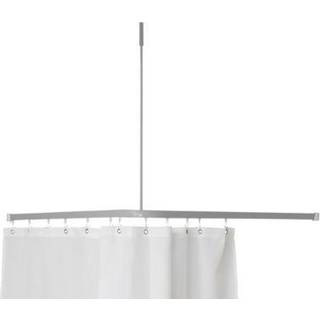 Van Der P Profil2001 Flad skinne 8x25mm. 900x900mm vinkel med loftstøtte. Sølv