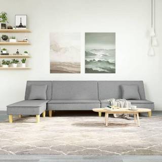 L-Formet Sovesofa 255X140X70 Cm Stof - Lysegrå