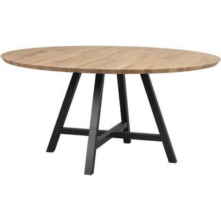 Rowico Carradale spisebord rundt (olieret eg bordplade, A-metalstel, Ø150 x H75 cm)