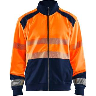 Blåkläder 3558 High Vis Sweatshirt full zip / High Vis Sweatshirt full zip - XL - High Vis Orange/Marineblå