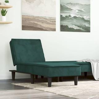 chaiselong velour mørkegrøn