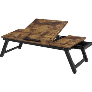 SONGMICS Laptop-skrivebord til seng eller sofa med justerbar vippetop, mørkebrun