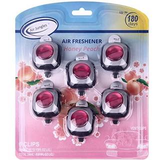 Air Jungles Honey Peach Duft Bil Luftfriskere klip 6 Ventilationsklip 4 ml hver langvarig op til 180 dage bilopdateringslugt eliminator