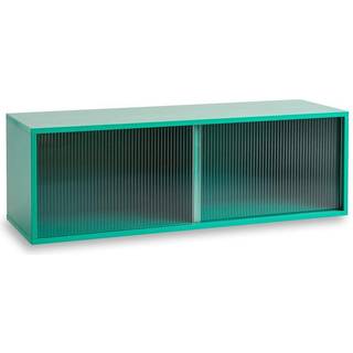 Hay - Reol til Væg med Glaslåger - Colour Cabinet - Mint - Medium, B120 X D39 X H39 cm